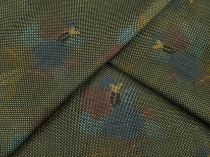平和屋着物●本場大島紬　一元絣　花菱文　正絹　逸品　AABH9597ck