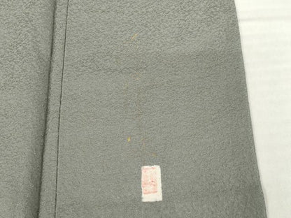 平和屋着物●上質な色無地　作家物　煤色　正絹　逸品　AABH9600ck