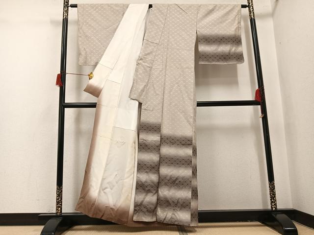 平和屋着物●花織　紬　訪問着　正絹　逸品　AABH9604ph