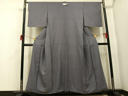 平和屋着物●上質な色無地　胡桃染色　正絹　逸品　AABH9608ph