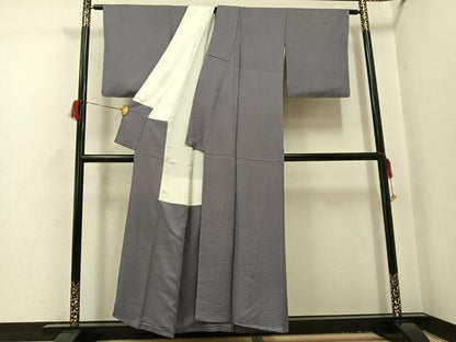 平和屋着物●上質な色無地　胡桃染色　正絹　逸品　AABH9608ph