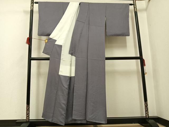 平和屋着物●上質な色無地　胡桃染色　正絹　逸品　AABH9608ph