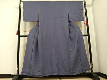平和屋着物●上質な色無地　紫鼠色　正絹　逸品　AABH9610ph