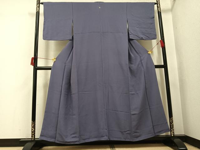 平和屋着物●上質な色無地　紫鼠色　正絹　逸品　AABH9610ph