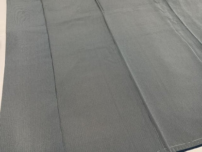 平和屋着物●江戸小紋　万筋　百入茶色×灰黄緑色　正絹　逸品　AABH9611ph