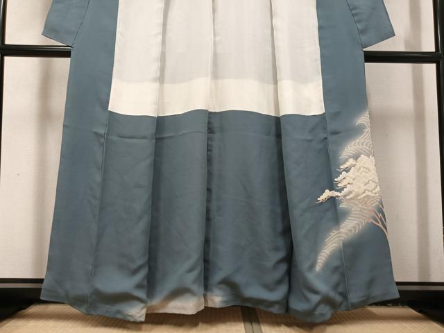 平和屋着物●豪華色留袖　友禅　駒刺繍　浜松文　暈し染め　金彩　正絹　逸品　AABH9612ph