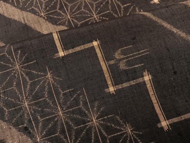 平和屋着物●上質な紬　琉球絣文様　正絹　逸品　AABH9614ph
