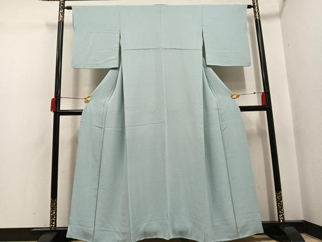平和屋着物●上質な色無地　千草鼠色　正絹　逸品　AABH9616ph
