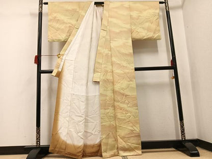 平和屋着物●上質な小紋　霞文　暈し染め　正絹　逸品　AABH9619ph