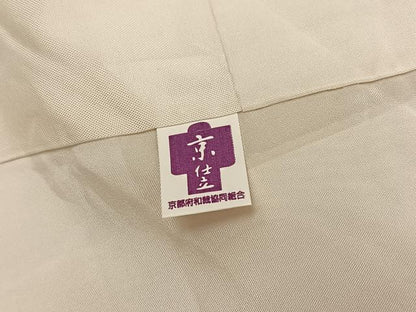 平和屋着物●上質な紬　色無地　砥粉色　正絹　逸品　AABH9625ph