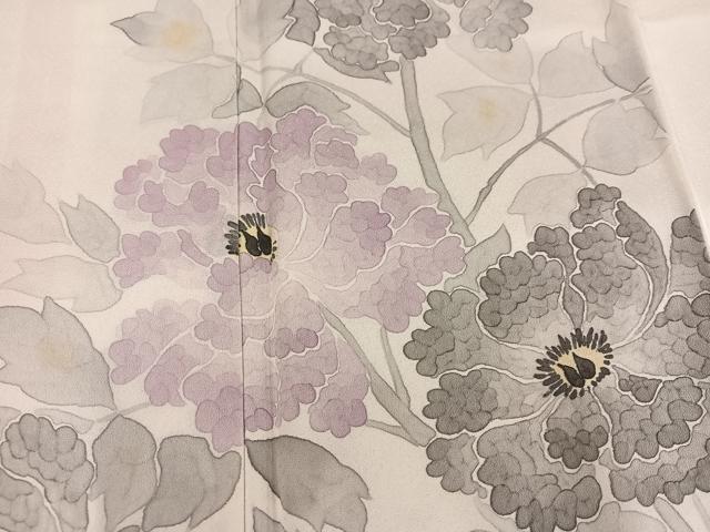 平和屋着物●訪問着　手描き　草花文　正絹　逸品　AABH9626ph