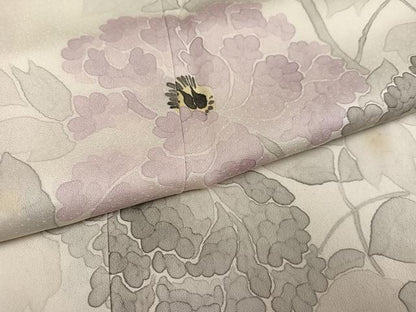 平和屋着物●訪問着　手描き　草花文　正絹　逸品　AABH9626ph