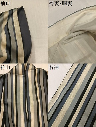 平和屋着物●上質な小紋　間道　正絹　逸品　AABH9627ph