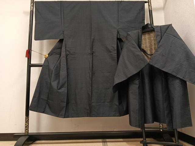 平和屋着物●男性　本場大島紬　アンサンブル　亀甲絣　正絹　逸品　AABH9628ph