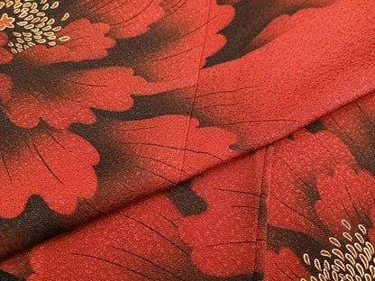 平和屋着物●豪華振袖　牡丹　暈し染め　金彩　正絹　逸品　AABH9630ph