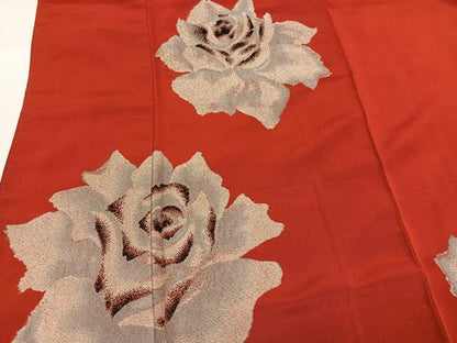 平和屋着物●アンティーク　大正ロマン　訪問着　薔薇　バラ　正絹　逸品　AABH9631ph