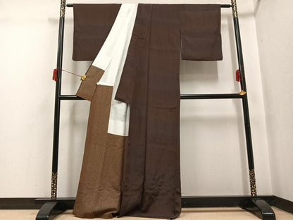 平和屋着物●お召　霞文　暈し染め　正絹　逸品　AABH9633ph