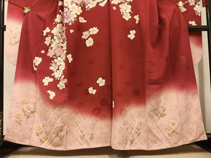 平和屋着物●ファッションブランド　hiromichi nakano　ヒロミチナカノ　振袖　花蝶文　銀通し地　正絹　逸品　AABH9638ph