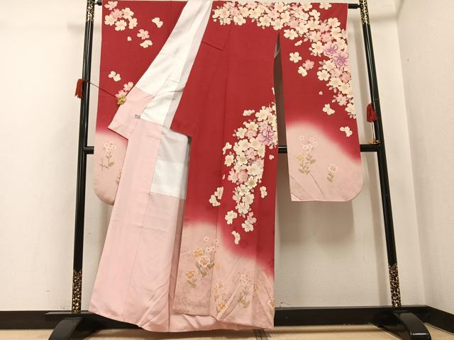 平和屋着物●ファッションブランド　hiromichi nakano　ヒロミチナカノ　振袖　花蝶文　銀通し地　正絹　逸品　AABH9638ph