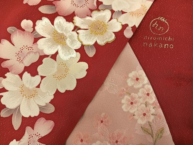 平和屋着物●ファッションブランド　hiromichi nakano　ヒロミチナカノ　振袖　花蝶文　銀通し地　正絹　逸品　AABH9638ph