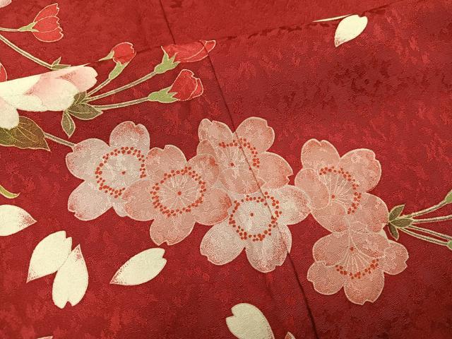 平和屋着物●IKKO　振袖　草花文　暈し染め　正絹　逸品　AABH9639ph