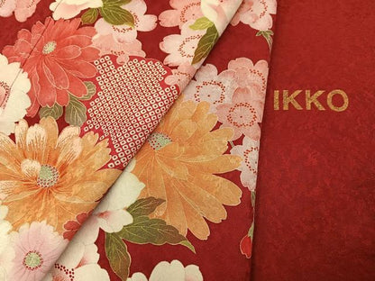 平和屋着物●IKKO　振袖　草花文　暈し染め　正絹　逸品　AABH9639ph