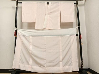 平和屋着物●長襦袢　無双仕立て　二部式　桜　正絹　逸品　AABH9640ph