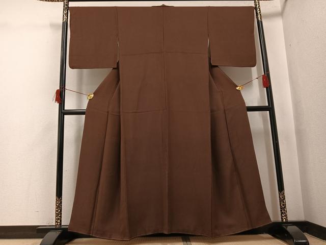 平和屋着物●上質な色無地　憲法色　正絹　逸品　AABH9648ph