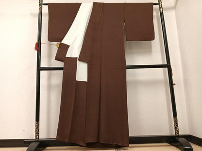 平和屋着物●上質な色無地　憲法色　正絹　逸品　AABH9648ph
