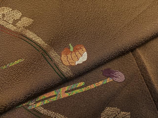 平和屋着物●訪問着　刺繍　成り物　金彩　正絹　逸品　AABH9651ph