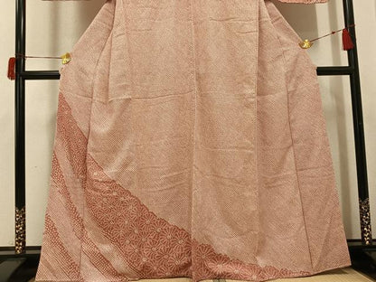 平和屋着物●訪問着　絞り　花尽くし　正絹　逸品　AABH9653ph