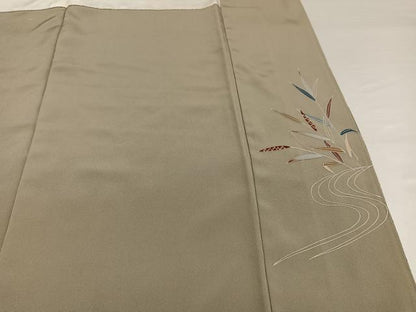 平和屋着物●訪問着　友禅　草花文　暈し染め　金彩　正絹　逸品　AABH9657ph