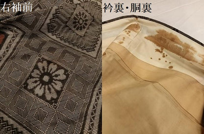 平和屋着物●本場大島紬　龍郷絣　正絹　逸品　AABH9661ph