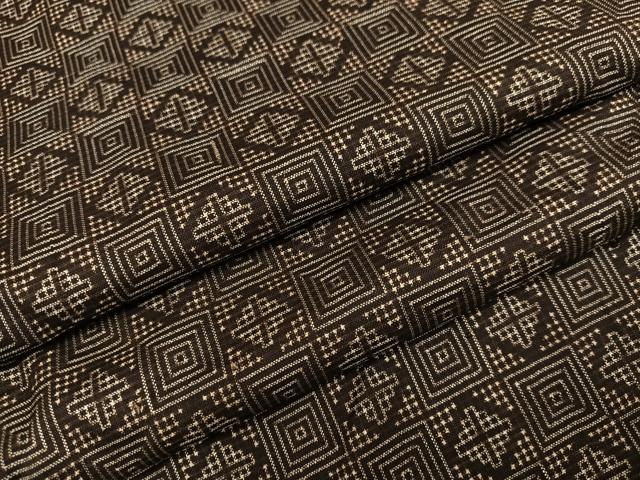 平和屋着物●アンティーク大島　本場大島紬　菱文　正絹　逸品　AABH9662ph