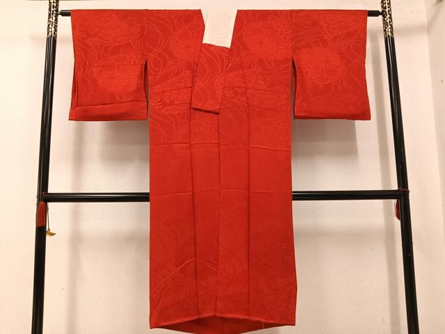 平和屋着物●アンティーク　大正ロマン　長襦袢　袷　花鳥文　正絹　逸品　AABH4832fy 平和屋着物○アンティーク 大正ロマン 色留袖 刺繍 扇面草花文 正絹