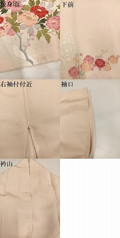 平和屋着物●訪問着　友禅　草花文　正絹　逸品　AABH9668ph