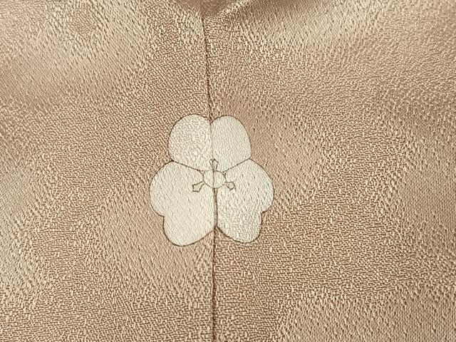 平和屋着物●上質な色無地　霞地紋　榛色　正絹　逸品　AABH9669ph