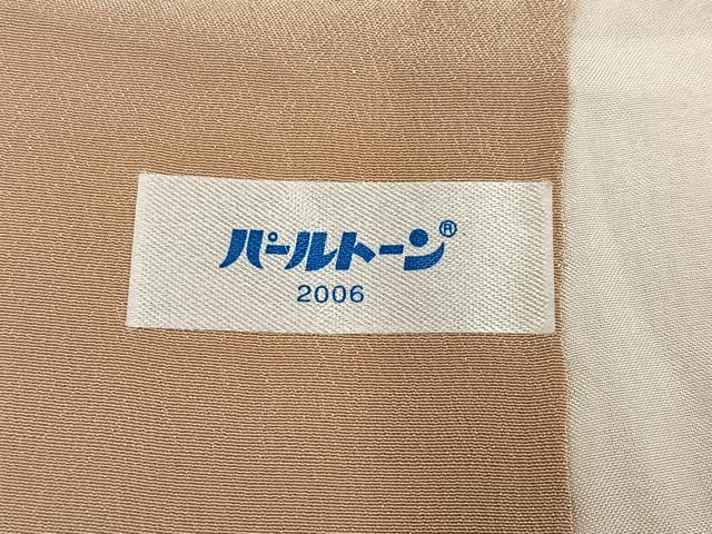 平和屋着物●上質な色無地　霞地紋　榛色　正絹　逸品　AABH9669ph