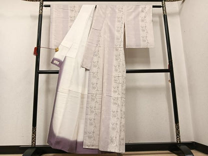 平和屋着物●結城紬　平織　80亀甲　花間道　奥順謹製　やまと金ラベル　反端付き　正絹　逸品　AABH9673ph