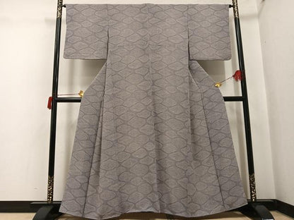 平和屋着物●上質な小紋　幾何学文様　正絹　逸品　AABH9676ph