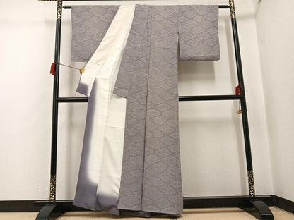 平和屋着物●上質な小紋　幾何学文様　正絹　逸品　AABH9676ph