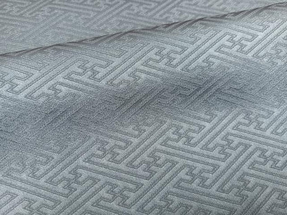 平和屋着物●上質な色無地　紗綾形地紋　藍鼠色　正絹　逸品　AABH9677ph