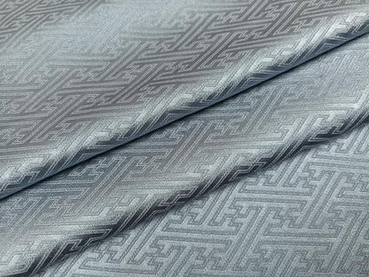 平和屋着物●上質な色無地　紗綾形地紋　藍鼠色　正絹　逸品　AABH9677ph