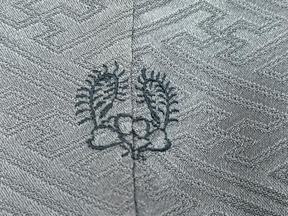 平和屋着物●上質な色無地　紗綾形地紋　藍鼠色　正絹　逸品　AABH9677ph
