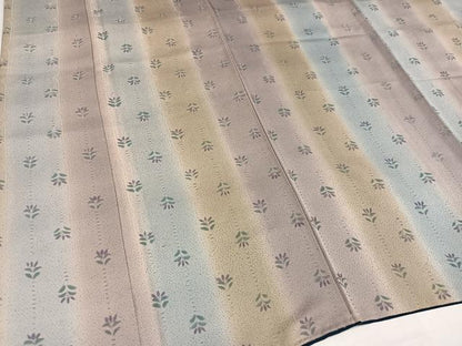 平和屋着物●上質な小紋　地紋起こし　草花間道　暈し染め　正絹　逸品　AABH9681ph