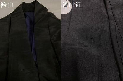 平和屋着物●男性　黒紋付　正絹　逸品　AABH9683ph