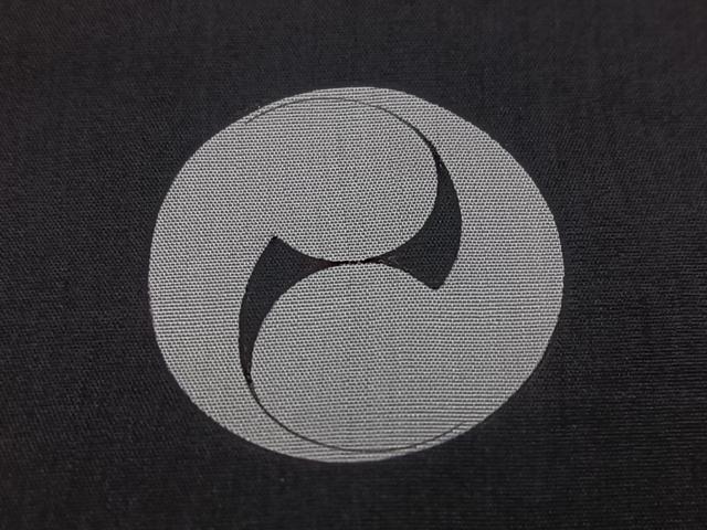 平和屋着物●男性　黒紋付　正絹　逸品　AABH9683ph