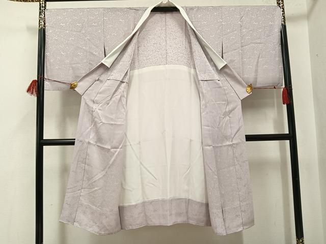 平和屋着物●長襦袢　無双仕立て　四神鳥獣地紋　色無地　素色　正絹　逸品　AABH9685ph