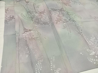 平和屋着物●長襦袢　無双仕立て　辻が花地紋　暈し染め　正絹　逸品　AABH9687ph