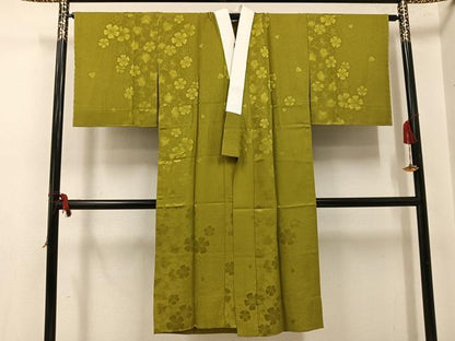 平和屋着物●長襦袢　無双仕立て　撫子地紋　根岸色　やまと誂製　正絹　逸品　未使用　AABH9688ph
